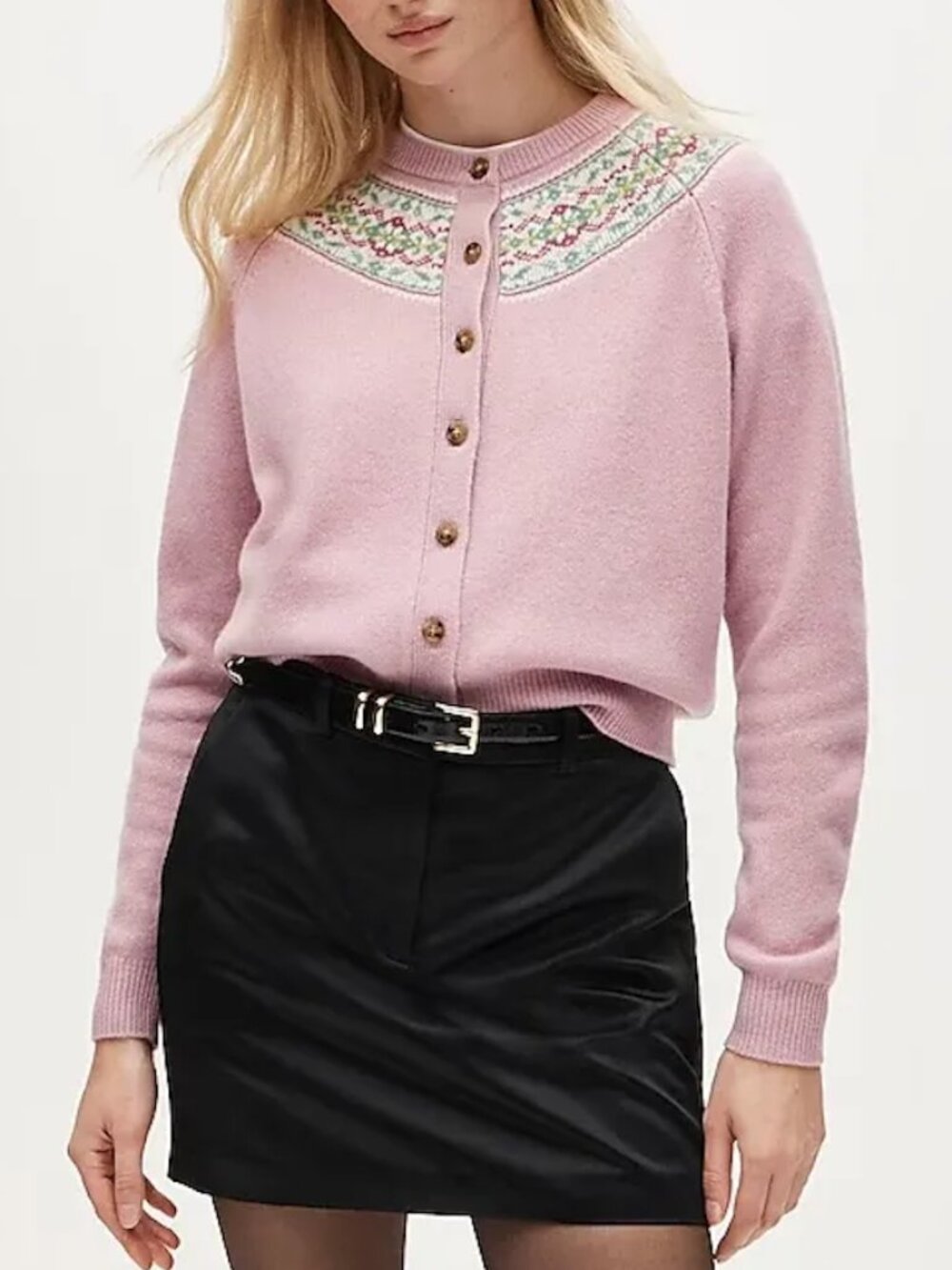 J. Crew Pink Wool Vintage Cardigan in Small